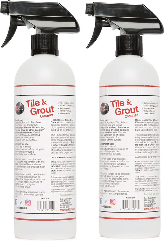 Rock Doctor Tile and Grout 24oz.Rock Doctor Natural Tile and Grout Cleaner, Remove Stains Dirt, Oil, and Soap Scum, Heavy Duty Non-Abrasive Tile Cleaner, Natural Formula, Pack of 2 2/pack