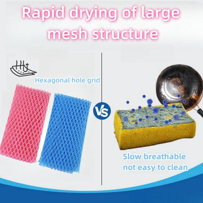 Heavy Duty Dish Scrubbers, Non-Scratch Scouring Pads - Odorless & Long Lasting Mesh Dish Cloth - Replace Sponges - Kitchen, Floor and Bathroom Usage (4 Pcs)
