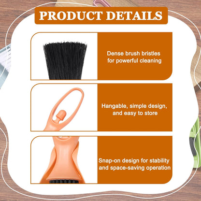 uxcell 2 Pcs Mini Dustpan and Brush Set, Small Broom and Dustpan Set for Office Tabletops Sofas Keyboards Home Cleaning Tool, Orange Pink