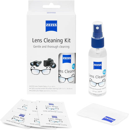 ZEISS Lens Care Pack – 2x 8oz Streak-Free Lens Spray and Microfiber Cloths for Eyeglasses and Optics