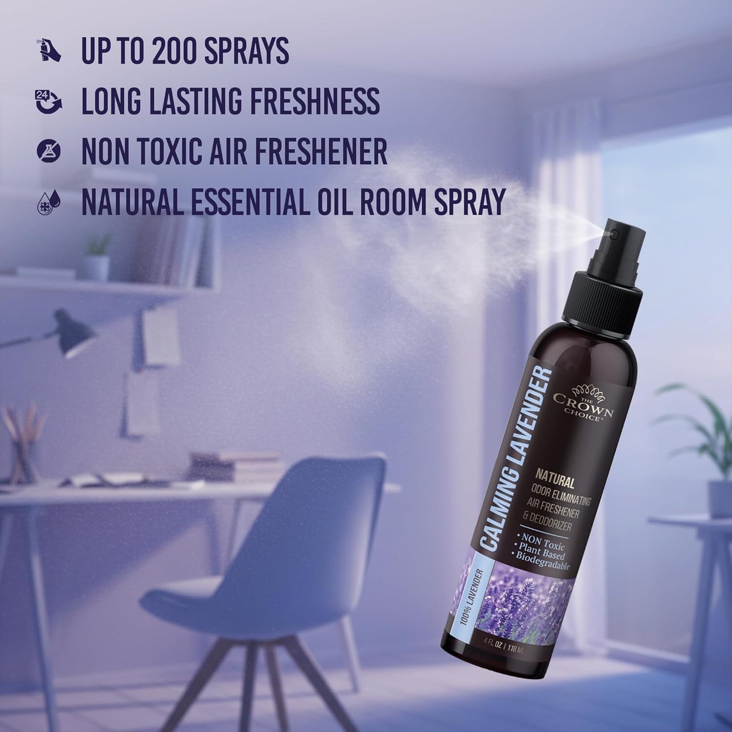 Non-Toxic Odor Eliminator,Natural Cedar Air Freshener Spray for Clothes Storage & Moth Repellent,Closet & Couch Deodorizer,Long Lasting Bathroom & Toilet Freshener, Safe for Kids & Pets-4 oz Pack of 1
