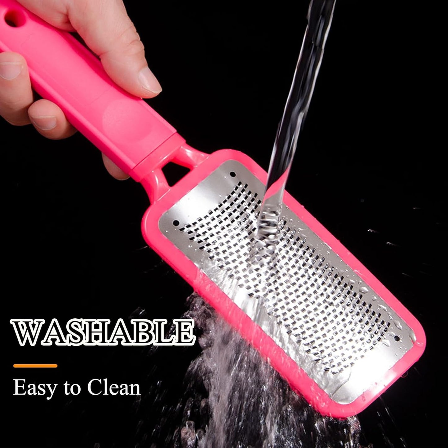Foot File Foot Scrubber Pedicure, 2 Pcs Stainless Steel Callus Remover for Feet, Professional Foot Grater Rasp Scraper Corns Callous Removers Tool to Hard Skin Corns for Dry and Wet Fee