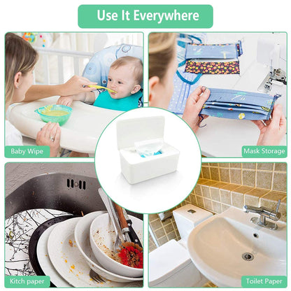 Moorfowl Baby Wipe Dispenser for Bathroom, Upgarde Design(8.2L x 4.9W x 3.9H inches), Minimalist Flushable Wipes Container for Home Car
