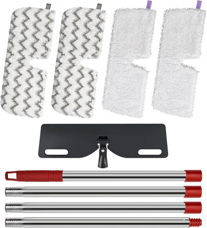 Microfiber Dust Mop Set for Floor Cleaning, Flat Mop for Wet & Dry to Clean Washable Flip Mops Pad for Ocedar Hardwood Floor 'N More 3-Action Mop, Adjustable 58" Mops Handle & 2 Reusable Refill & Base