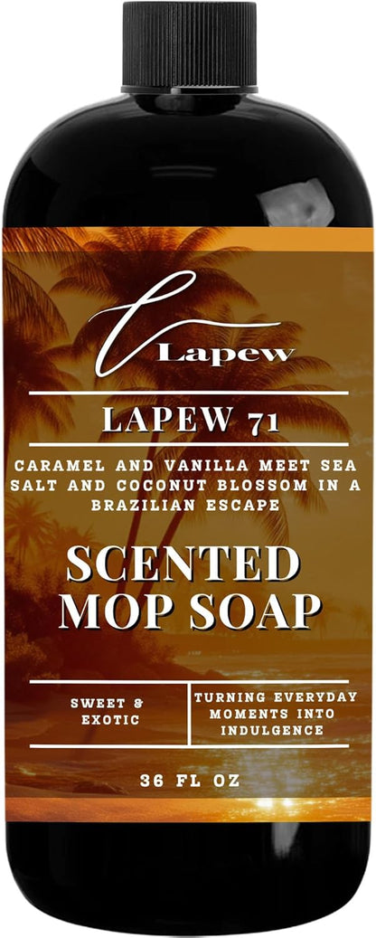 Lapew Santal Scented Mop Soap - Luxury Floor Cleaner Concentrate for Mopping Tile, Laminate, Vinyl & Hardwood | Streak-Free, Low-Foam | 36 oz - Colors B