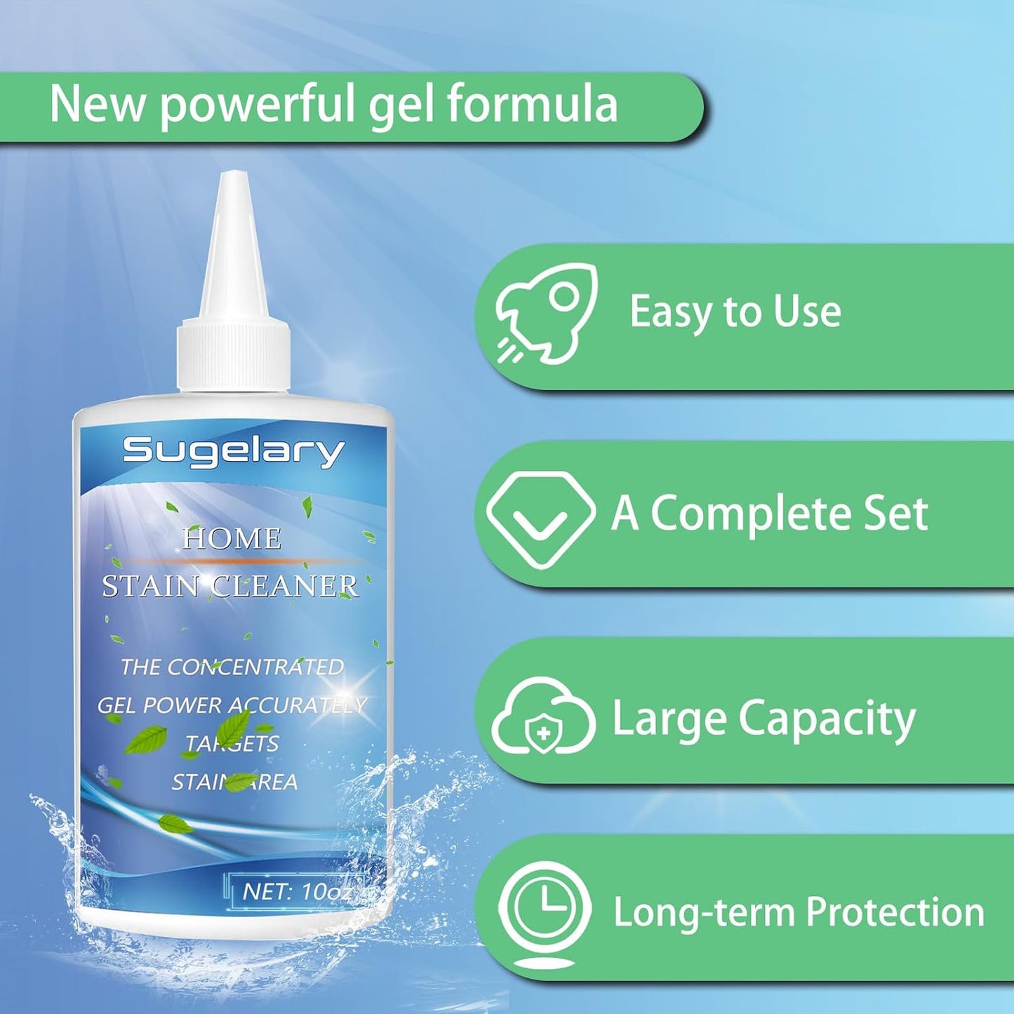 Sugelary Mold Stain Cleaning Gel, 5 Fl oz All-Purpose Household Cleaner Gel for Front Loader Seal, Bathroom Grout, Sink, Shower, Caulk, Washing Machine Cleaning Solution