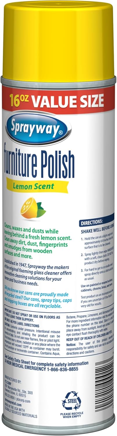 Sprayway Furniture Polish, Fl Oz, 16 Ounce
