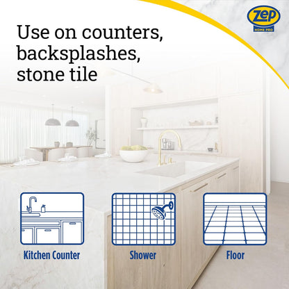 Zep Home Pro Counter & Stone Wipes 50 count - R59212 - Streak-free daily clean for grime, spots and spills