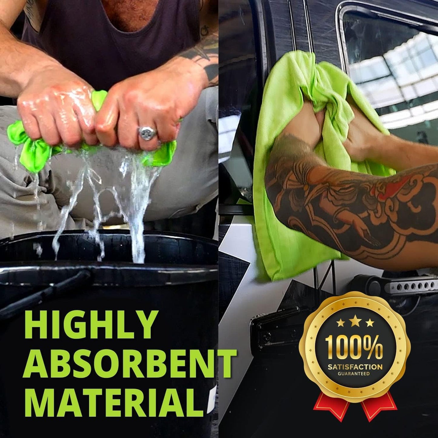 HELOMOR 3 Extra Large Microfiber Cleaning Cloths, 30"x18" Floor Towels for Squeegee Mop, Reusable Multi-Purpose Cleaning Rags for House, Kitchen, Car & Windows, Highly Absorbent, Lint-Free
