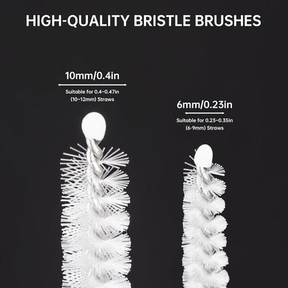 NiHome 12-Pack Extra Long Heavy Duty Straw Cleaning Brushes for Stanley Tumbler 40/30/20 oz, 12" Reusable 2 Different Diameters Brush Set Thin to Smoothie Straws Brushes, Wide Straw Cleaning Brush