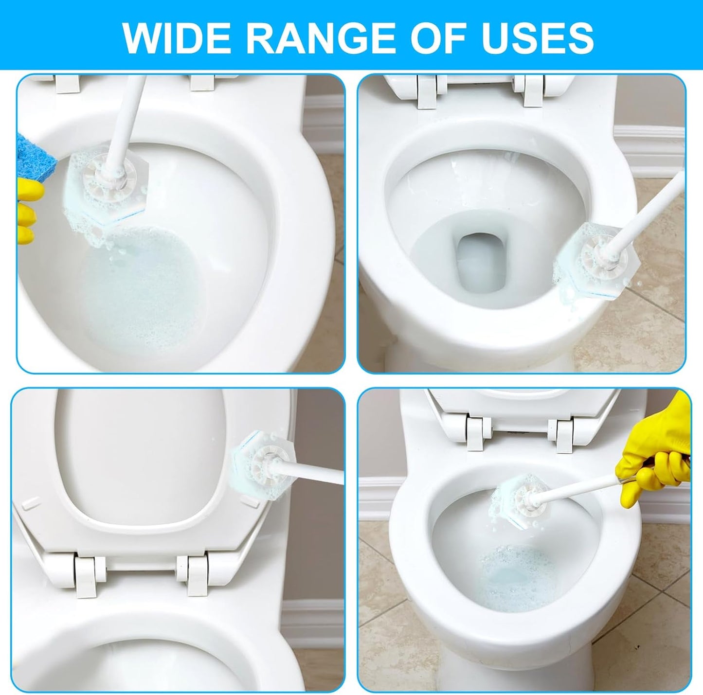 50 Pcs Disposable Toilet Brush Refills, Toilet Bowl Cleaning Wand Refills, Toilet Brush Replacement Head for Bathroom and Toilet Cleaning