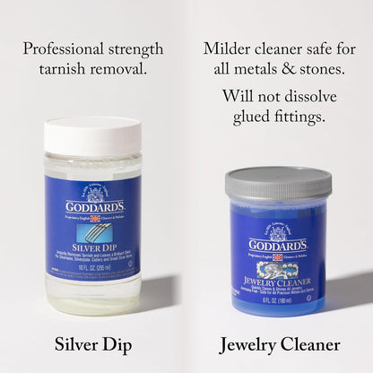 Goddard's Silver Cleaner Dip – Silver Jewelry Cleaner Solution for Filigree Metalwork & Small Items – Professional Use Tarnish Remover – Silverware Cleaning Supplies (10 oz)