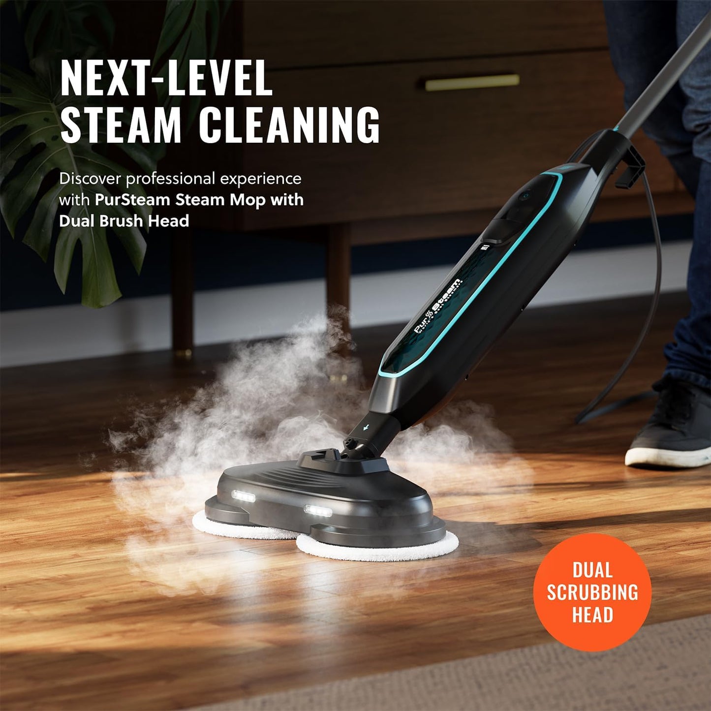 PurSteam 10-in-1 Steam Mop, Floor Steamer with Detachable Handheld Steam Cleaner for Tile, Hardwood Floors