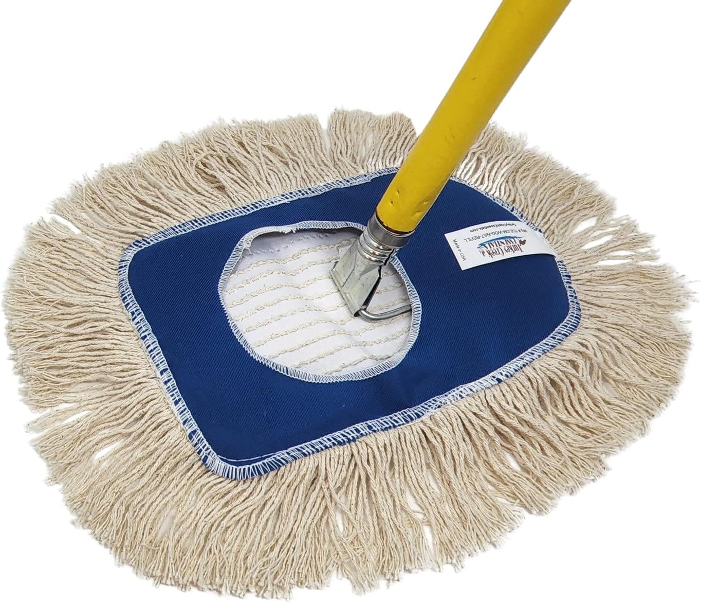 Turkey Creek Essentials 10 Inch x 6.5 Inch Wedge Dust Mop Refill for Industrial, Home & Commercial Use, Washable Natural Cotton for Standard 8" Frame