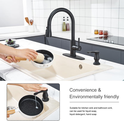 GAGALIFE Kitchen Sink Soap Dispenser Brushed Nickel, Under Sink Soap Dispenser with 40" Silicone Extension Tube Kit,Say Goodbye to Frequent Refills