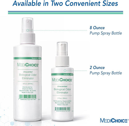 MediChoice Biological Odor Eliminator, Unscented, Pump Spray, 8 Oz, 1314OE8121 (Each of 1)