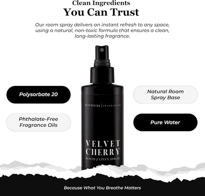 Mavwicks Fragrances - (Luxe) Linen & Room Spray (8oz) – Bedroom & Home Fragrance Mist, Long-Lasting Freshness To Brighten Up Your Space, Fabric & Air Freshener, Aromatherapy Scent Spray