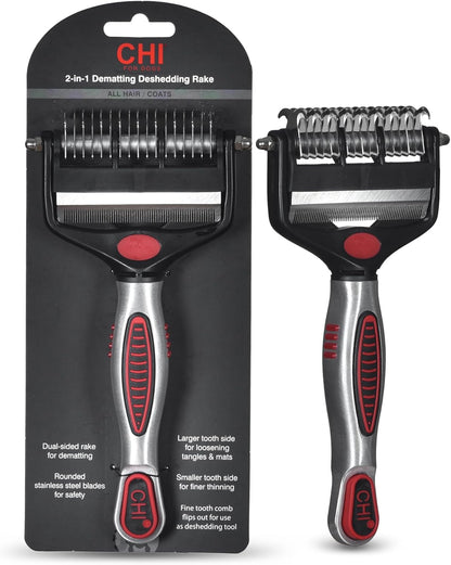 CHI for Dogs Rubber Fur Accumulator Brush, Dog Grooming Tool for Removing Loose Hair and Lint from Coats Furniture Clothing and Car Seats, Flexible Rubber Bristles, Easy Clean Grooming Brush