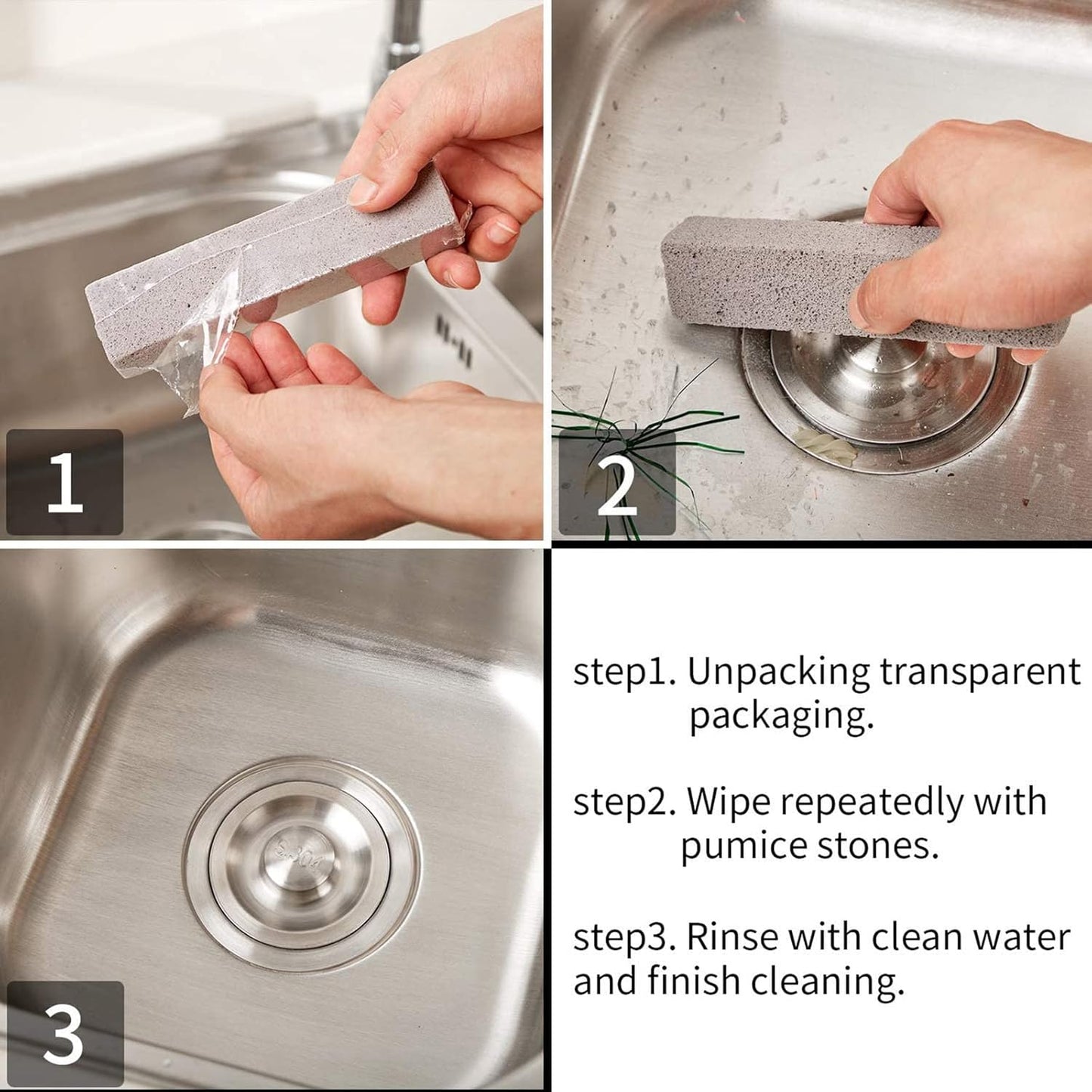 Chinco 6 Packs Pumice Stick for Cheaning, Pumice Scouring Stone Pad Removing Stain Grime Without Leaving Scratches for Kitchen Oven Stove Home Bathroom Toilet Pool House Cleaning Supplies