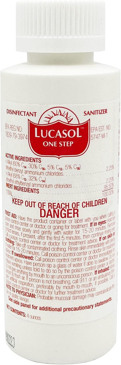 Lucasol One Step Disinfectant, 1 Quart (32 Ounce), All Purpose Cleaner Spray For Hospitals, Barber Supplies, Household Essentials, School, Salons, Household Cleaning And More