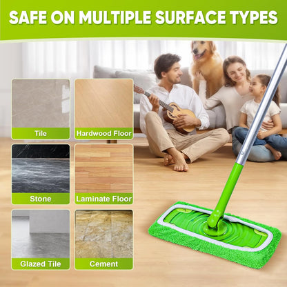 18-Pack Reusable Mop Pads Compatible with Swiffer Sweeper Mop - 100% Coral Fleece Washable Refills - Microfiber Dry & Wet Sweeping Cloths for Multi-Surface/Hardwood Floor Cleaning