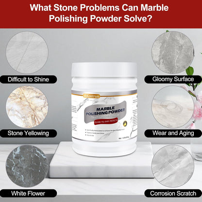 Marble Polishing Powder, Professional Touch-Up Etch Remover, Restore Shine Remove Water Stains Scratches Rings Etches for Marble Stone Granite Quartz Tile Floor Countertop Surfaces Polishing Care