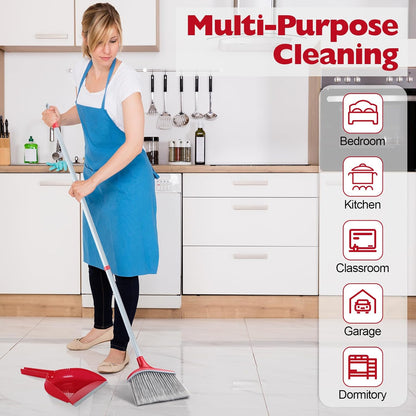 3 Pcs Broom and Dustpan Set 54 Inch Indoor Broom with Dust Pan Combo Set for Home Angle Broom and Dust Pan Kitchen Broom for Floor Cleaning
