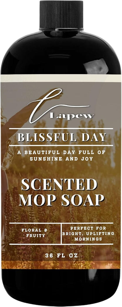 Lapew Santal Scented Mop Soap - Luxury Floor Cleaner Concentrate for Mopping Tile, Laminate, Vinyl & Hardwood | Streak-Free, Low-Foam | 36 oz - Colors B