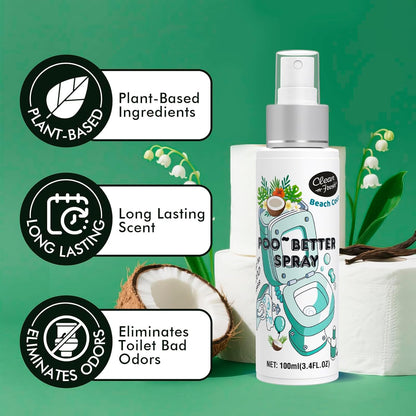Clean-n-Fresh Toilet Spray, Wild Peony Scent, Bathroom Odor Eliminator & Air Freshener For Room, Trash Cans, Shoes, Fabrics, 3.4 Fl Oz(2 Pack)