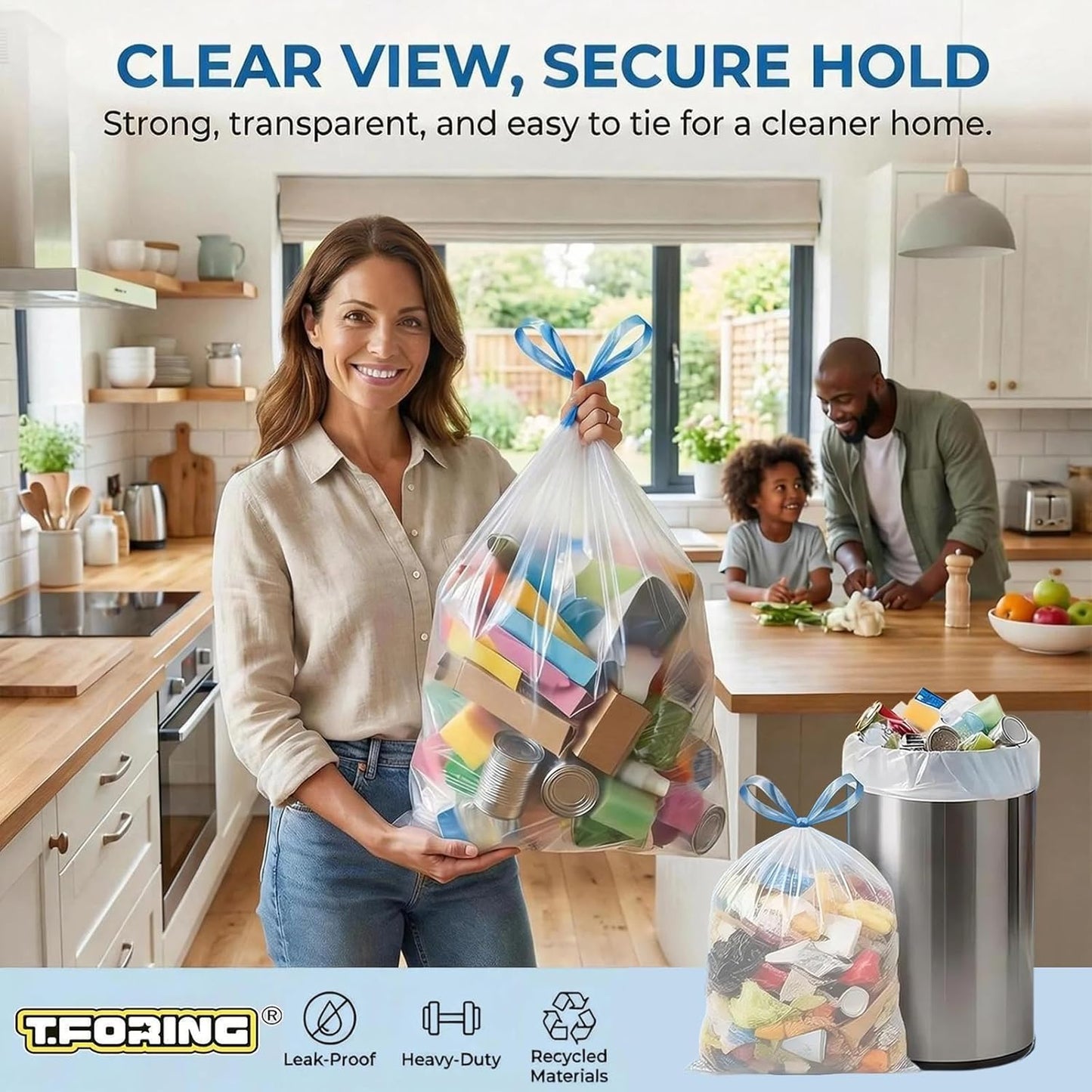 3 Gallon Trash Bags Drawstring 0.96 Mil - 120 Count 12 Liter Small Garbage Bags for Bathroom, Strong White Unscented Plastic Wastebasket Bin Liners for Toilet Office and Bedroom