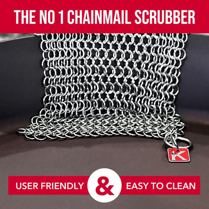 CM SCRUBBER Knapp Made Original 4" Chainmail Scrubber - Cleaner For Cast Iron, Stainless Steel, Hard Anodized Cookware and Other Pots & Pans
