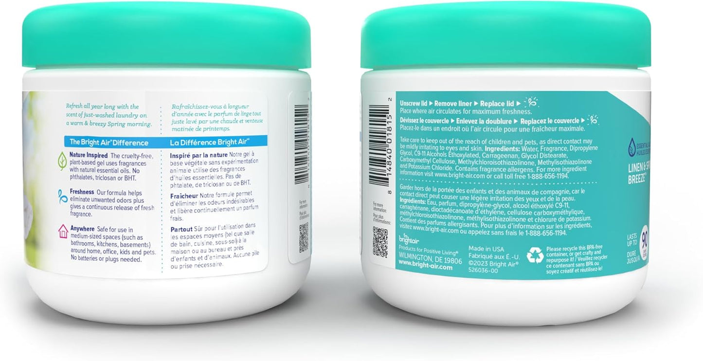 Bright Air 14 oz. Super Odor Eliminator, For Medium-Size Spaces, Cool & Clean Scent, Case of 6,Air Freshener, Natural Essential Oils, Lasts Up to 90 Days Each