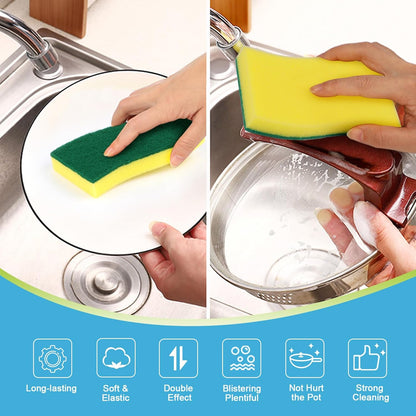 AIDEA Sponges Kitchen, 24 Pack Heavy Duty Dish Sponge, Cleaning Dish Scrubber Sponge for Home and Kitchen, Stink-Free Cleaning Supplies for Pots, Pans