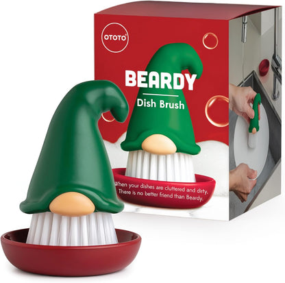 New! Beardy Gnome Dish Brush by Ototo - Dish Scrub Brush, Gnomes, Quirky Gifts, Dish Brush, Cute Kitchen Accessories, Funny Kitchen Gadgets, Vegetable Brush, Cute and Useful Gifts for Women