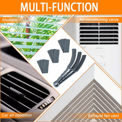 Microfiber Feather Duster, Window Blind Duster Brush, Blind Cleaner Tools for Window Blinds, Air Conditioner Vents, Fans, Car Vents - 1 Brush with 4 Microfiber Sleeves