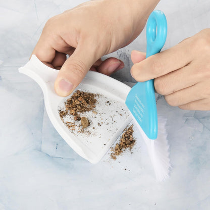 3 Pcs Mini Dustpan and Brush Set, Small Hand Broom and Dust Pan Set, Portable Cleaning Tool for Desktop, Keyboard, Sofa, Car, Kitchen, 3 Colors