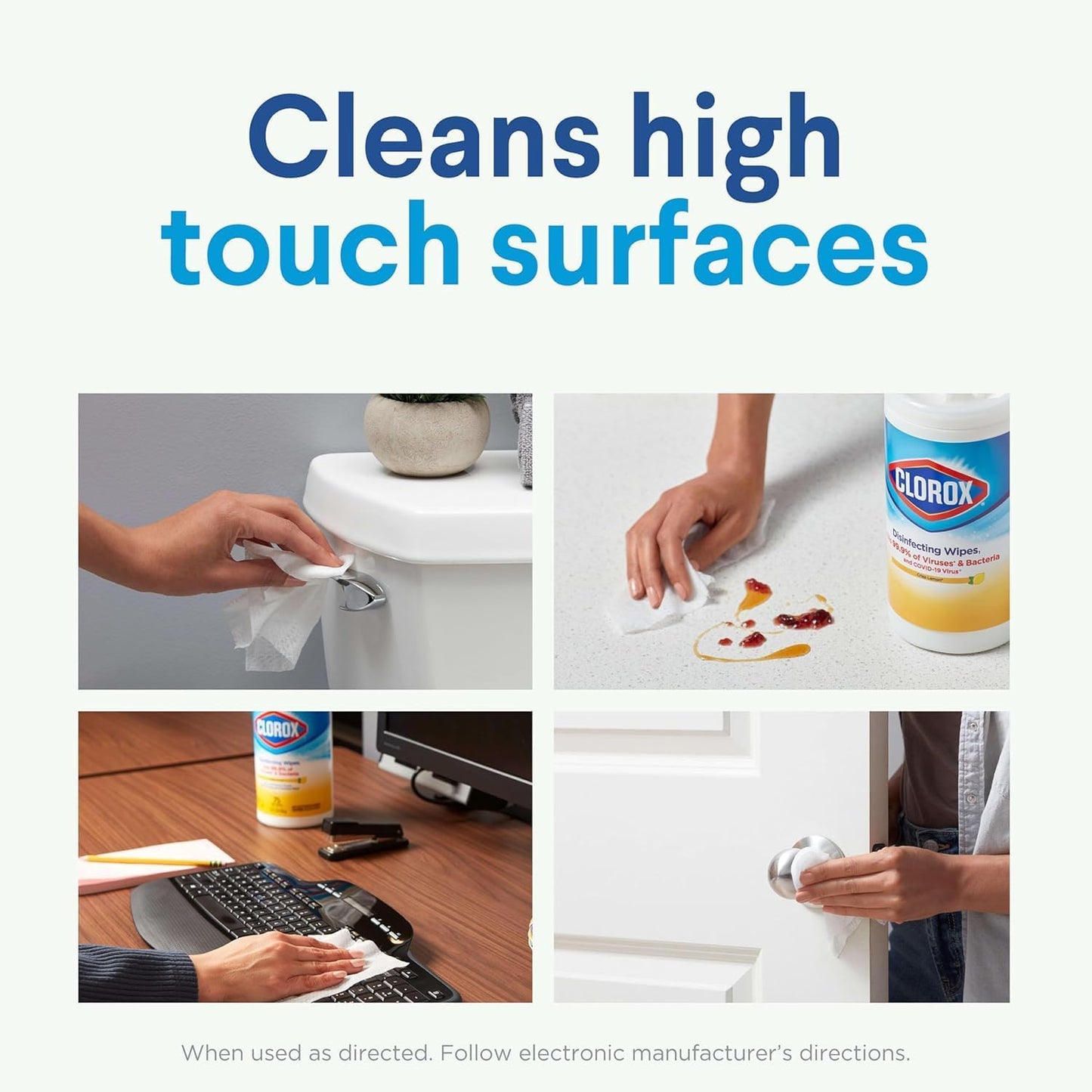Clorox Disinfecting Wipes Value Pack, Bleach Free Cleaning Wipes, 75 Count Each, Pack of 2 + Clorox Toilet Wand Toilet Cleaning Kit, Caddy and 6 Refills (Pack May Vary)
