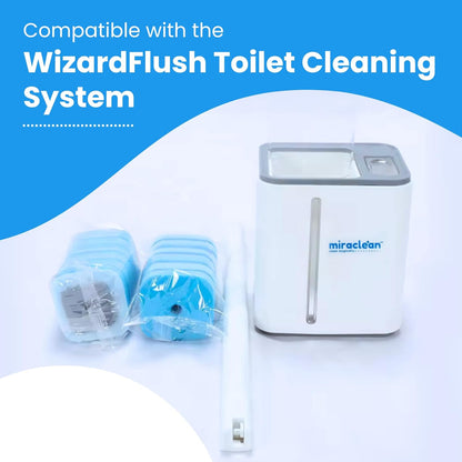 MIRACLEAN WizardFlush Toilet Brush Head Refill - Disposable Toilet Scrubber Refills - Removes Rust & Hard Water Stains - Toilet Bowl-Cleaner for Bathroom - 30 Disposable Brush Heads
