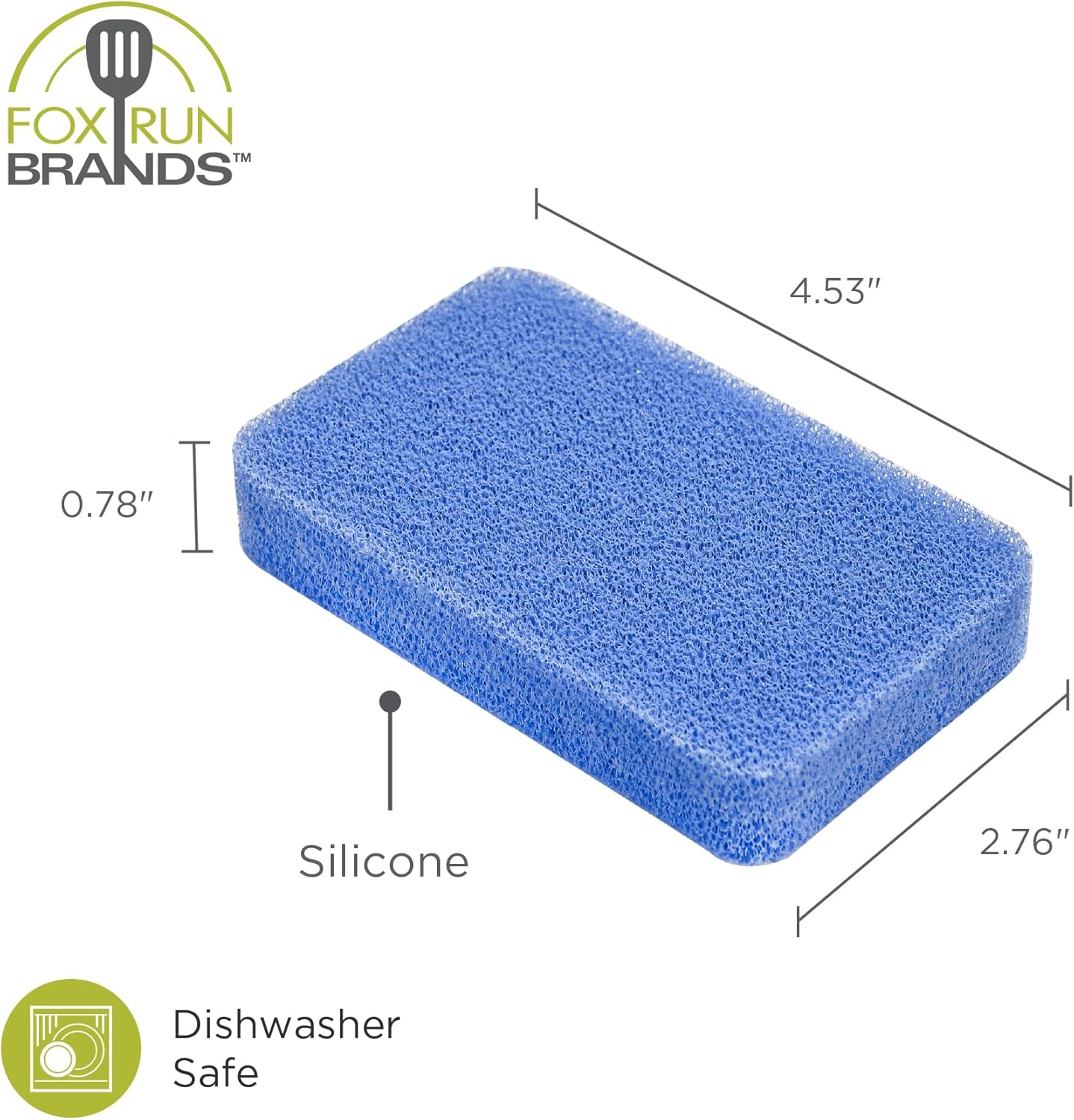 Fox Run Silicone Dish Scrubbers, Set of 6 Multi-Purpose Reusable Cleaning Brushes, Safe for Non-Stick, Blue, Cyan, and Light Purple