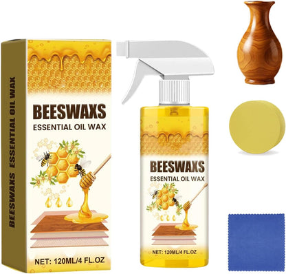 Natural Beeswax Repairing and Care Spray, Beeswax Essential Oil Wax, Wood & Furniture Polish Spray, For Wood Floors, Furniture and Wooden Cabinet (1)