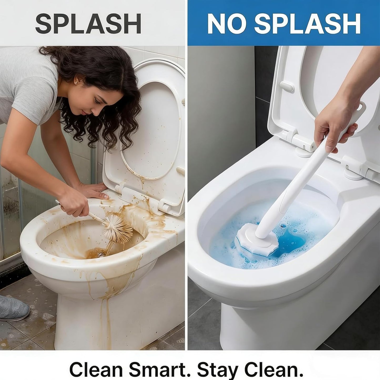 30 Count Toilet Wand Refills, Disposable Toilet Brush Refill Heads with 3-Layer Scrubbing Pads, Compatible with Most Toilet Bowl Cleaner Handles, Quick Bathroom Cleaning (Blue, 30pcs) (Blue(30pcs))
