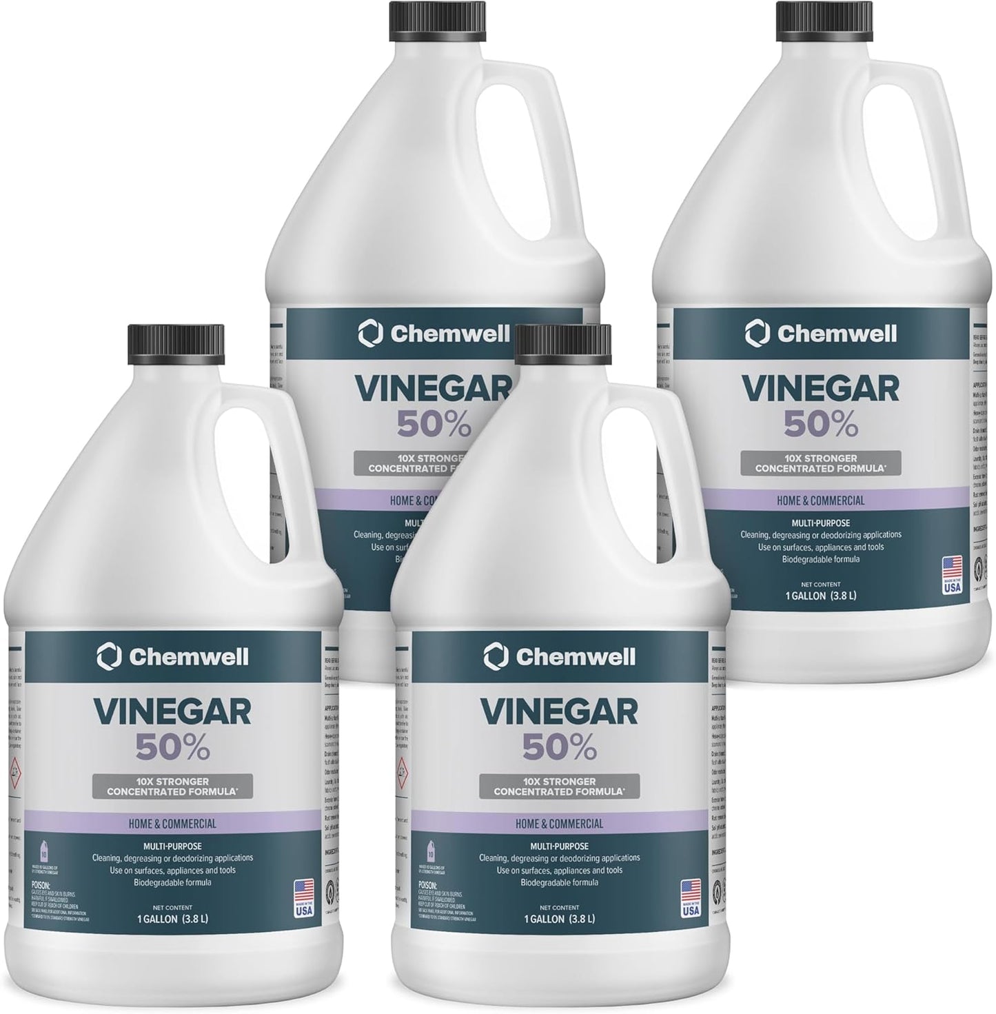 Chemwell 99% Vinegar (32 fl oz) - General Purpose All-Natural Multi-Surface Cleaner for Home, Patio & Commercial - High Performance, Powerful Concentrated Acetic Acid - Made in USA