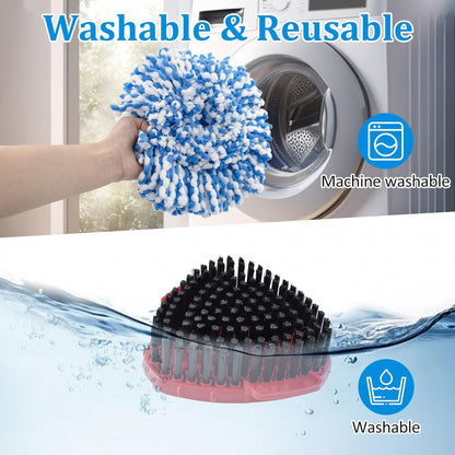 Mop Heads Replacements for Ocedar, Mop Replace Head for O Cedar EasyWring 1-Tank Spin Mop, 6 Mop Heads Include 3 Microfiber Mop Refills, 2 Upgrade Scrubber Mop Head, 1 Mop Base for O-Cedar Mop