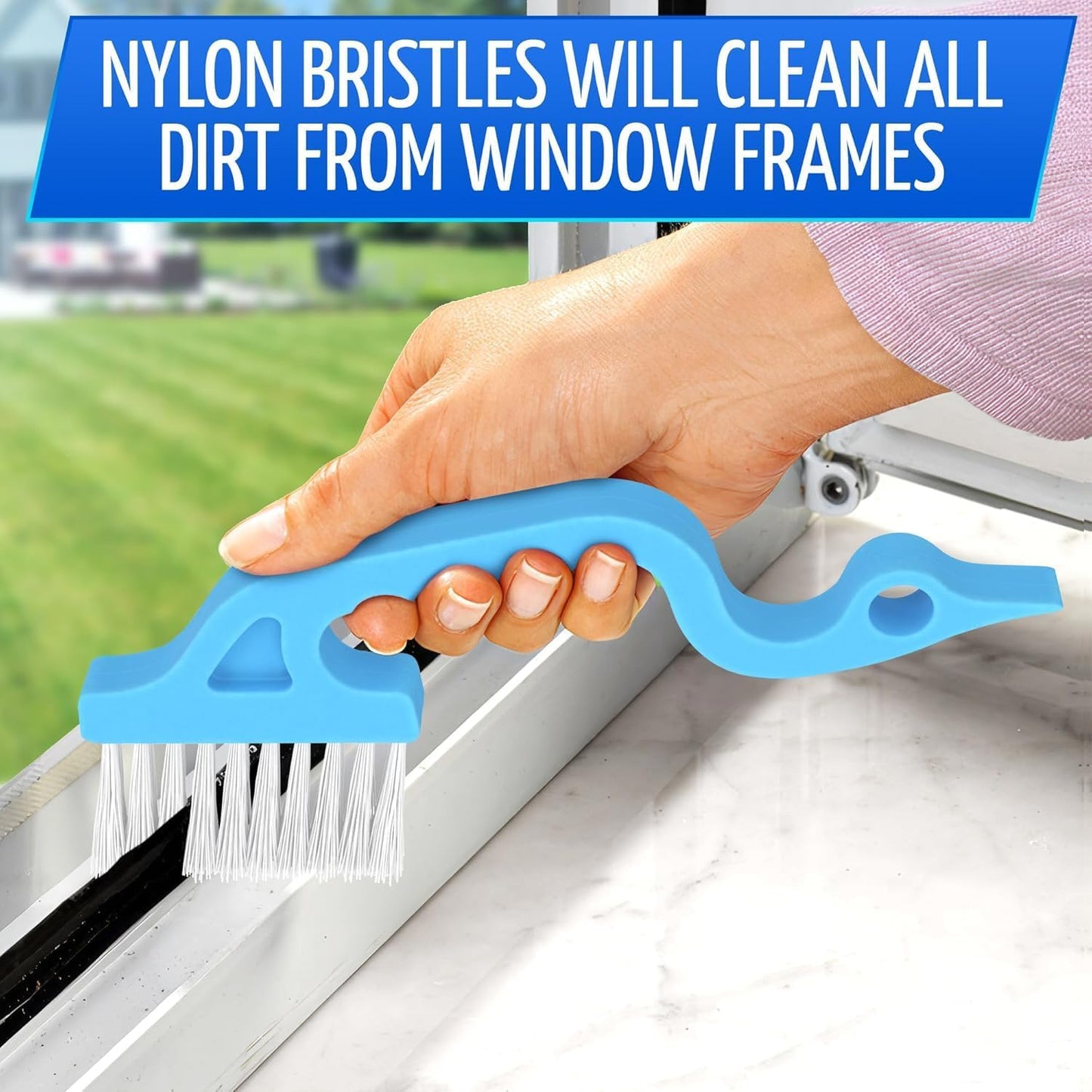 6 Pcs Cleaning Brush Window Mold Cleaner - Window Track & Sill Cleaning Tool, Deep Clean Scrubber for Sliding Doors & Windows Grooves, Household & Car Detailing Brush Kit