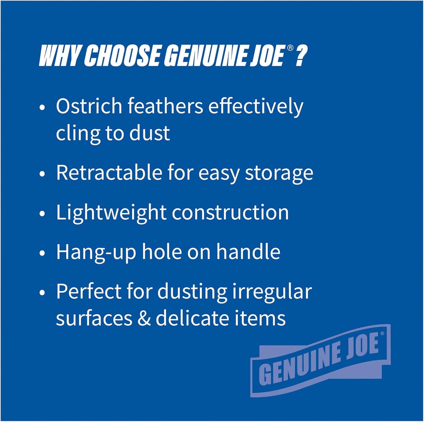 Genuine Joe GJO90218 Retractable Feather Duster, Brown
