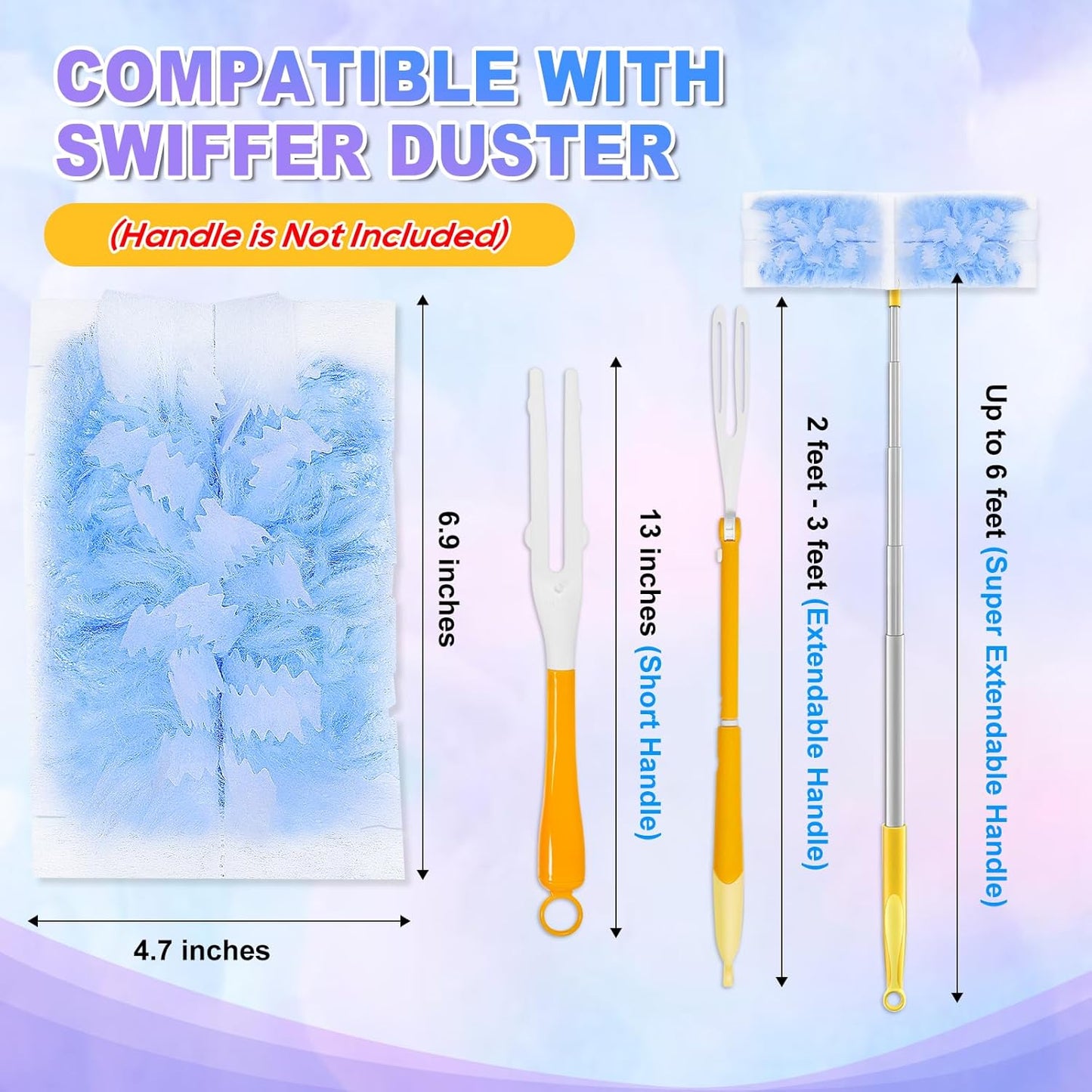 20 Count Duster Refill Compatible with Swiffer Hand Duster, Lavender Flavor Disposable Heavy Duty Duster Refills, Dusters Refills for Cleaning, Blinds & Ceiling Fan (Handle is Not Included)