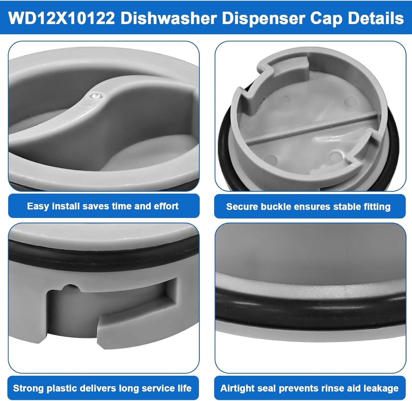 WD12X10122 Dishwasher Rinse Aid Dispenser Cap Compatible with GE Dishwasher, Replaces WD12X10102 WD12X10200 PS958932 EAP958919 1PCS