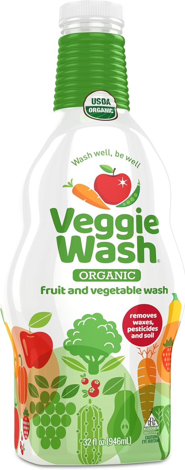 Veggie Wash Organic Fruit and Vegetable Wash, Certified Organic, Ideal for Cleaning Produce, 16 Fluid Ounce, Pack of 3 (Packaging May Vary)