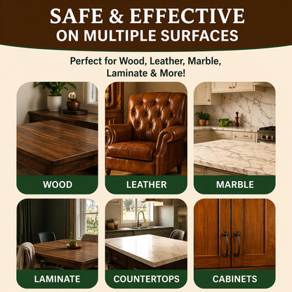 Lence Furniture Balm – All-in-One Wood Scratch Repair, Polishing & Multi-Surface Cleaner for Home & Countertops - Includes Application Brush(1pcs)