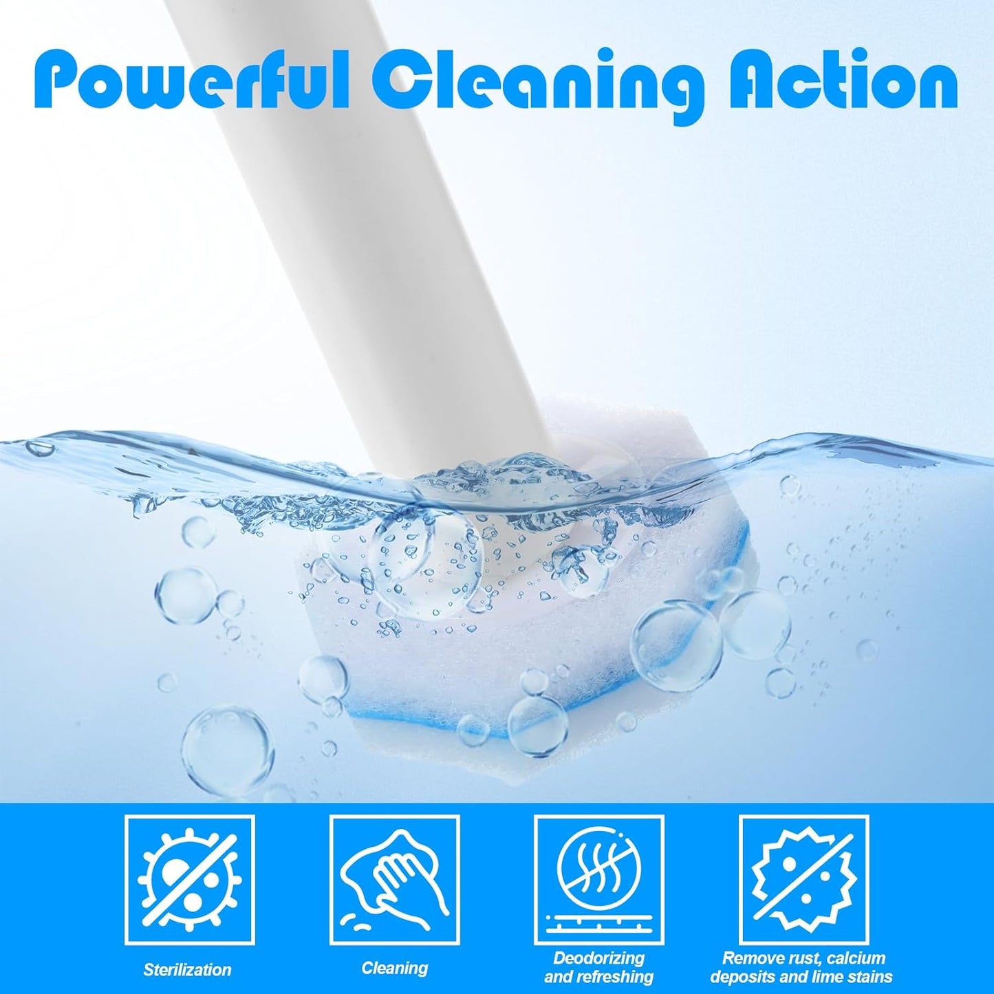 60 Counts Disposable Toilet Wand Refills Compatible with Most Bowl Brush Wand, Toilet Bowl Cleaner Refill Pads, Disposable Bathroom Toilet Brush Scrubber for Deep Cleaning Stain Removal